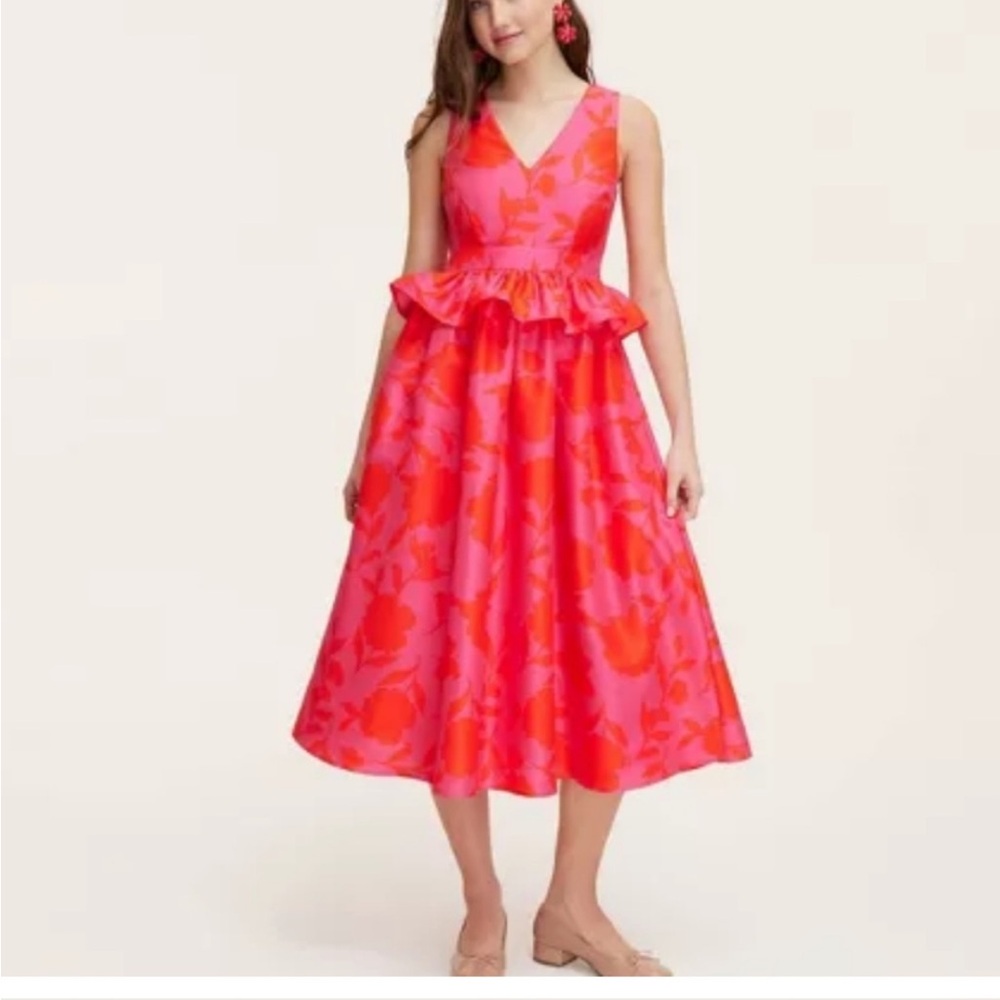 Kate Spade Pink Peplum Midi Dress